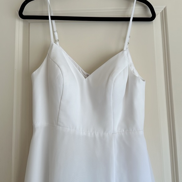 Azazie Clarissa White Midi Dress - Picture 3 of 6